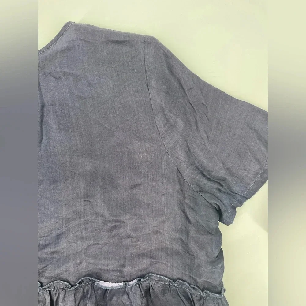 Chan Luu Silk Blend Baby Doll Top in Dark Blue Size M - Picture 12 of 16